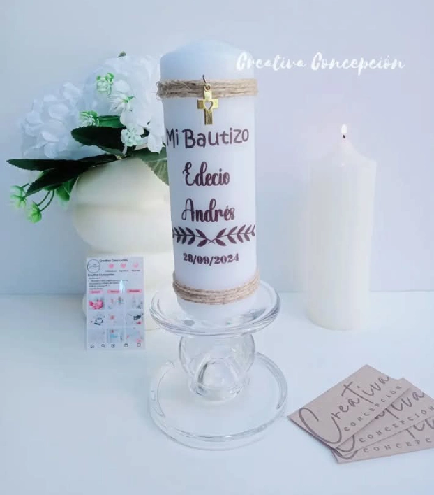 cirio para bautizo