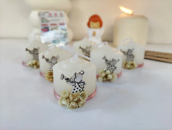 velas decoradas para bautizo